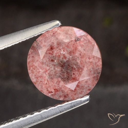 1.94ct Natural Medium Pink Strawberry Quartz, Round, Translucent