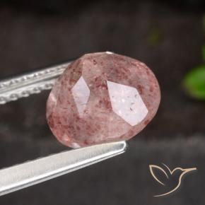 Strawberry Quartz Gemstone in 8 mm (calibrated) Size for Sale, Strawberry Quartz Stone in Medium Pink Color
