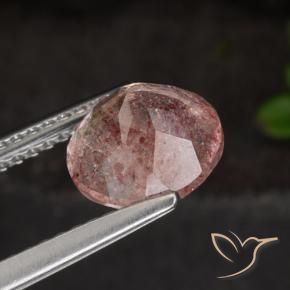 Strawberry Quartz Gemstone in 8 mm (calibrated) Size for Sale, Strawberry Quartz Stone in Deep Pink Color