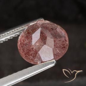 Strawberry Quartz Gemstone in 8 mm (calibrated) Size for Sale, Strawberry Quartz Stone in Dark Pink Color