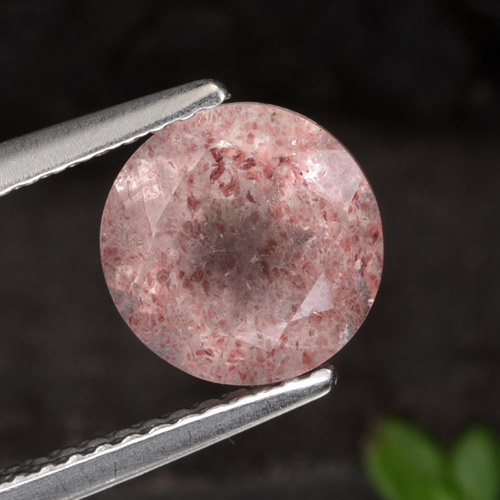 Light Pink Strawberry Quartz Gem - 1.9ct Round Facet (ID: 474036)