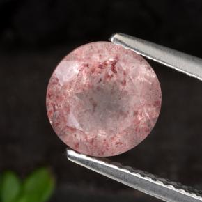 1.90 ct Pink Strawberry Quartz Stone, Natural Strawberry Quartz in Round Facet Shape for Sale