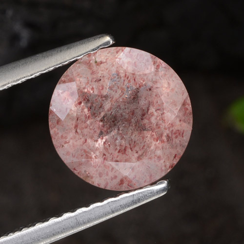 Light Bubblegum Pink Strawberry Quartz Gem - 1.9ct Round Facet (ID: 474039)
