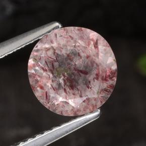 Светло-розовый Клубничный Кварц Камень - 1.9ct Круглая Фасетная Огранка (ID: 474043)