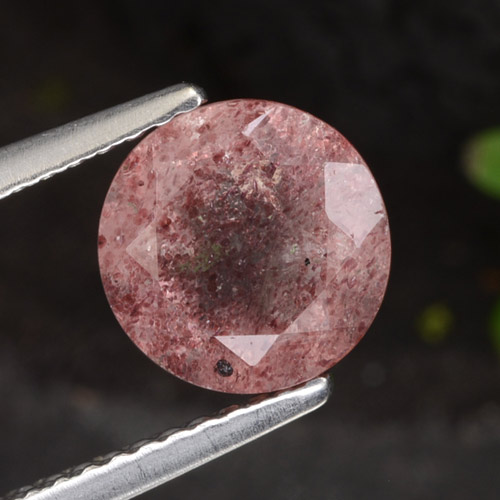 Medium Pink Strawberry Quartz Gem - 1.9ct Round Facet (ID: 474044)
