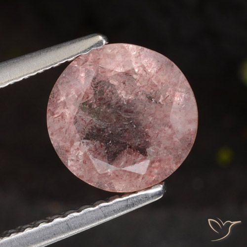 Quartz Fraise Rose moyen Tour 1,67 ct De Russie, Dimension 8mm, Pierre gemme naturelle Non traité, pureté Translucide, 1 pièce Quartz Fraise round facet, dureté de Mohs de 7 convient aux bijoux de tous les jours, pierre de sagesse, Photo A