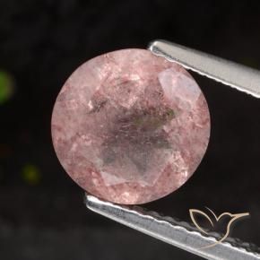 1.67 ct Pink Strawberry Quartz Stone, Natural Strawberry Quartz in Round Facet Shape for Sale