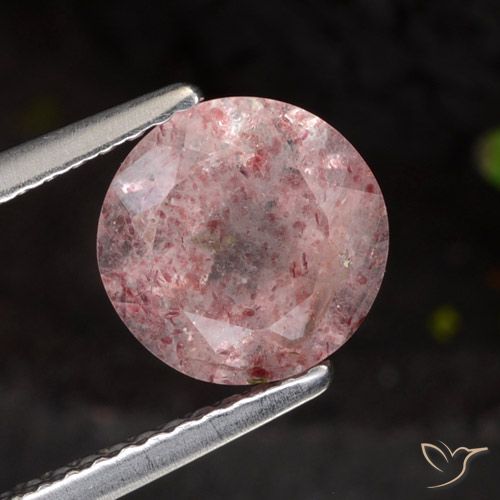 1.99ct Natural Rose Pink Strawberry Quartz, Round, Translucent