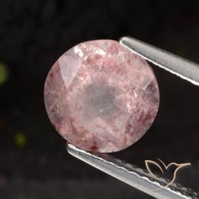 1.99 ct Pink Strawberry Quartz Stone, Natural Strawberry Quartz in Round Facet Shape for Sale