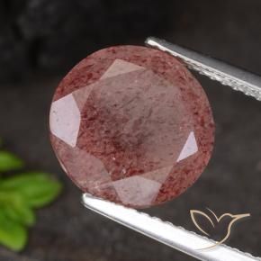 4.67 ct Pink Strawberry Quartz Stone, Natural Strawberry Quartz in Round Facet Shape for Sale