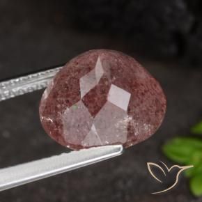 Strawberry Quartz Gemstone in 11 mm (calibrated) Size for Sale, Strawberry Quartz Stone in Dark Pink Color