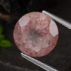 4.44 ct Pink Strawberry Quartz Stone, Natural Strawberry Quartz in Round Facet Shape for Sale