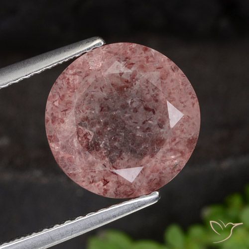 4.42ct Natural Light Bubblegum Pink Strawberry Quartz, Round, Translucent
