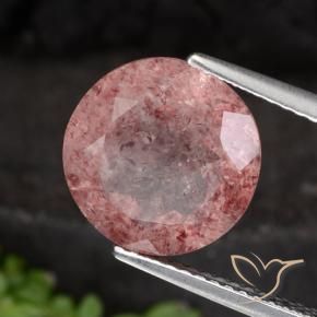 4.42 ct Pink Strawberry Quartz Stone, Natural Strawberry Quartz in Round Facet Shape for Sale