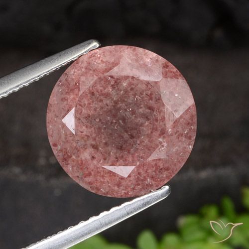 Quarzo fragola a taglio rotondo da 4,89 ct, 11 mm dalla Russia, Photo A
