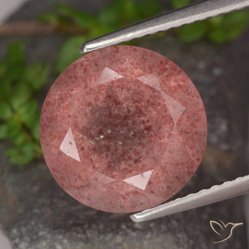 4.73ct Natural Deep Rose Pink Strawberry Quartz, Round, Translucent