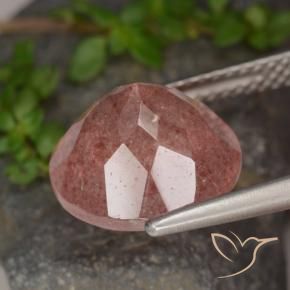Strawberry Quartz Gemstone in 11 mm (calibrated) Size for Sale, Strawberry Quartz Stone in Deep Rose Pink Color