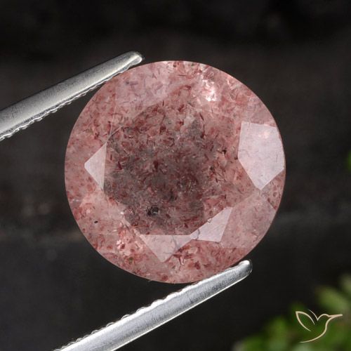 4.28ct Natural Deep Pink Strawberry Quartz, Round, Translucent