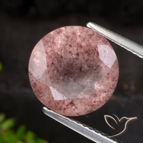 4.28 ct Pink Strawberry Quartz Stone, Natural Strawberry Quartz in Round Facet Shape for Sale