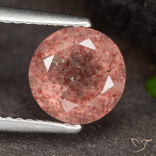 1.96ct Natural Raspberry Pink Strawberry Quartz, Round, Translucent