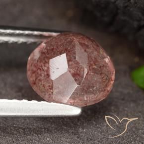 Strawberry Quartz Gemstone in 8 mm (calibrated) Size for Sale, Strawberry Quartz Stone in Raspberry Pink Color
