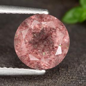 rose-rosa Erdbeerquarz Edelstein - 2ct Rund Facettenschliff (ID: 474103)