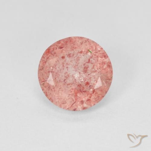 1.87ct Natural Light Rose Pink Strawberry Quartz, Round, Translucent