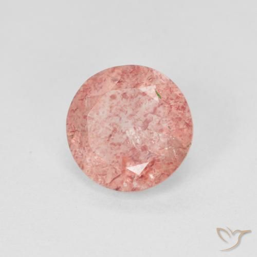 1.87 ct Pink Strawberry Quartz Stone, Natural Strawberry Quartz in Round Facet Shape for Sale
