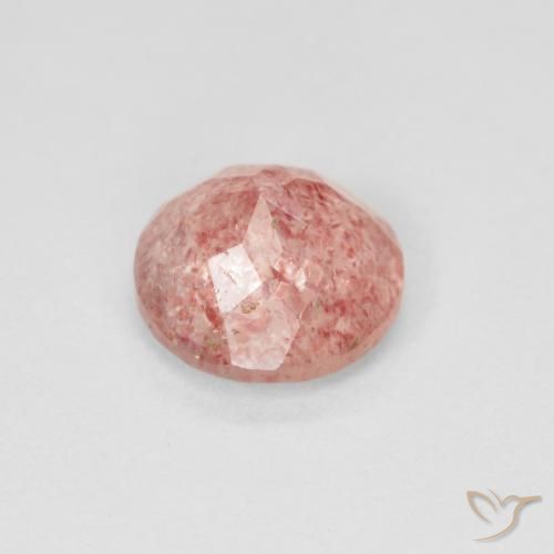 Strawberry Quartz Gemstone in 8 mm (calibrated) Size for Sale, Strawberry Quartz Stone in Light Rose Pink Color