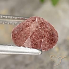 Strawberry Quartz Gemstone in 8 mm (calibrated) Size for Sale, Strawberry Quartz Stone in Medium Pink Color
