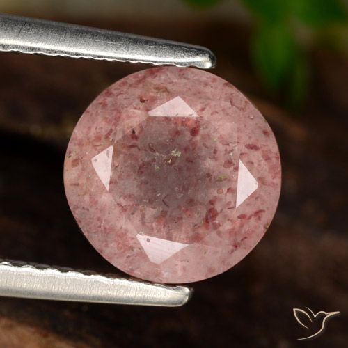 1.84ct Natural Light Rose Pink Strawberry Quartz, Round, Translucent