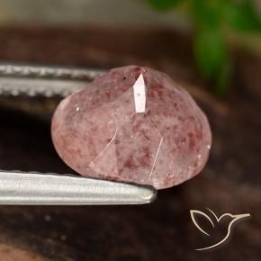 Strawberry Quartz Gemstone in 8 mm (calibrated) Size for Sale, Strawberry Quartz Stone in Light Rose Pink Color