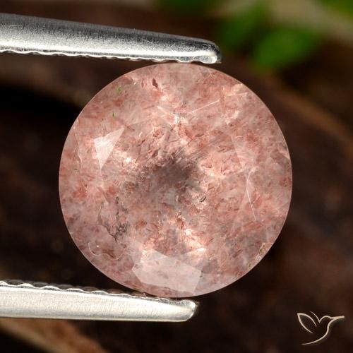 1.92ct Natural Medium-Dark Pink Strawberry Quartz, Round, Translucent