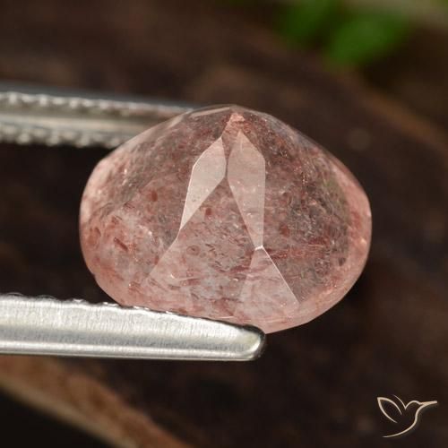 Strawberry Quartz Gemstone in 8 mm (calibrated) Size for Sale, Strawberry Quartz Stone in Medium-Dark Pink Color