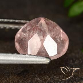 Strawberry Quartz Gemstone in 8 mm (calibrated) Size for Sale, Strawberry Quartz Stone in Earthy Pink Color