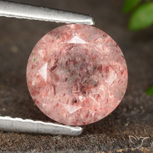 1.84ct Natural Ladybug Red Strawberry Quartz, Round, Translucent