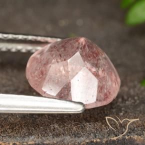 Strawberry Quartz Gemstone in 8 mm (calibrated) Size for Sale, Strawberry Quartz Stone in Ladybug Red Color