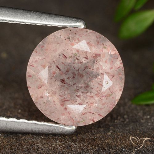 1.80ct Natural Light Pink Strawberry Quartz, Round, Translucent