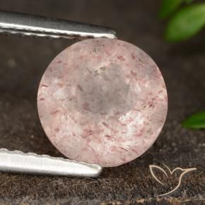 1.80 ct Pink Strawberry Quartz Stone, Natural Strawberry Quartz in Round Facet Shape for Sale
