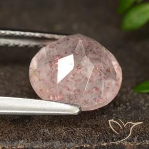 Strawberry Quartz Gemstone in 8 mm (calibrated) Size for Sale, Strawberry Quartz Stone in Light Pink Color