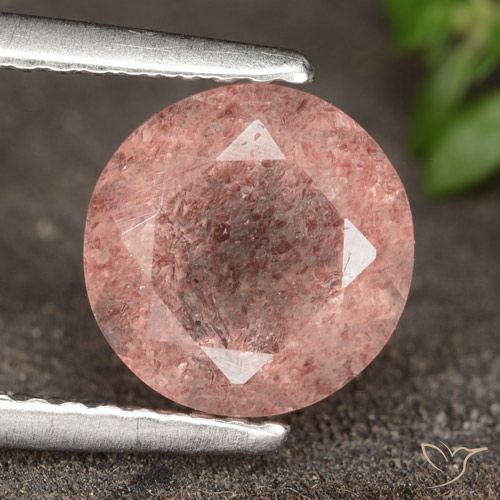 1.83ct Natural Deep Rose Pink Strawberry Quartz, Round, Translucent