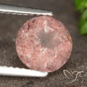 1.73 ct Pink Strawberry Quartz Stone, Natural Strawberry Quartz in Round Facet Shape for Sale
