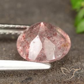 Strawberry Quartz Gemstone in 8 mm (calibrated) Size for Sale, Strawberry Quartz Stone in Earthy Pink Color