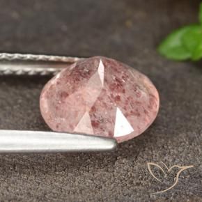 Strawberry Quartz Gemstone in 8 mm (calibrated) Size for Sale, Strawberry Quartz Stone in Medium Pink Color