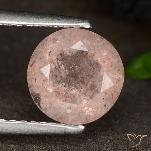 1.78ct Natural Light Pink Strawberry Quartz, Round, Translucent