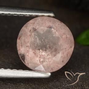 1.78 ct Pink Strawberry Quartz Stone, Natural Strawberry Quartz in Round Facet Shape for Sale