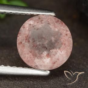 1.78 ct Pink Strawberry Quartz Stone, Natural Strawberry Quartz in Round Facet Shape for Sale
