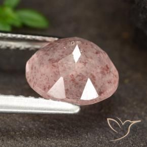 Strawberry Quartz Gemstone in 8 mm (calibrated) Size for Sale, Strawberry Quartz Stone in Earthy Pink Color