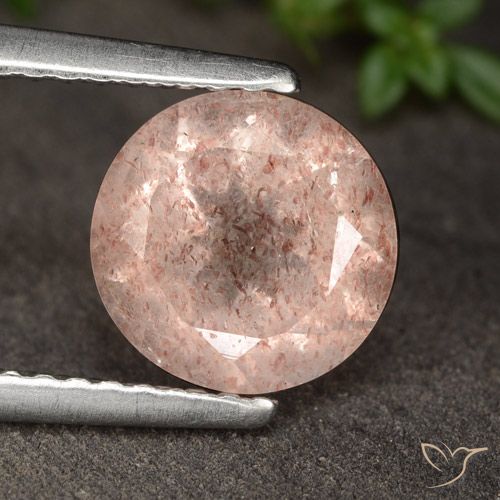 1.72ct Natural Medium-Light Pink Strawberry Quartz, Round, Translucent