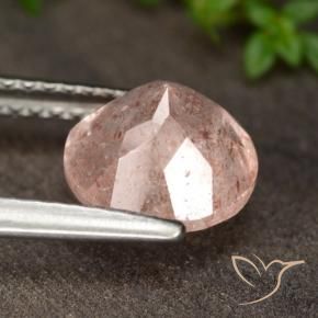 Strawberry Quartz Gemstone in 8 mm (calibrated) Size for Sale, Strawberry Quartz Stone in Medium-Light Pink Color